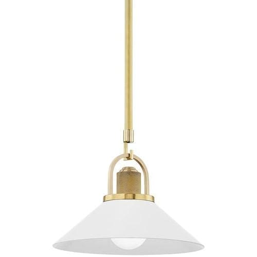 Local Lighting Hudson Valley 2613-Agb/Wh 1 Light Small Pendant, AGB/WH PENDANT