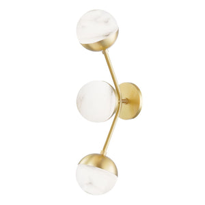 Hudson Valley-2833-Agb 3 Light Wall Sconce Aged Brass - Wall