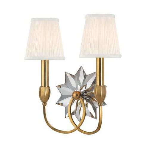 Local Lighting Hudson Valley 3212-AGB 2 Light Wall Sconce, AGB WALL SCONCE