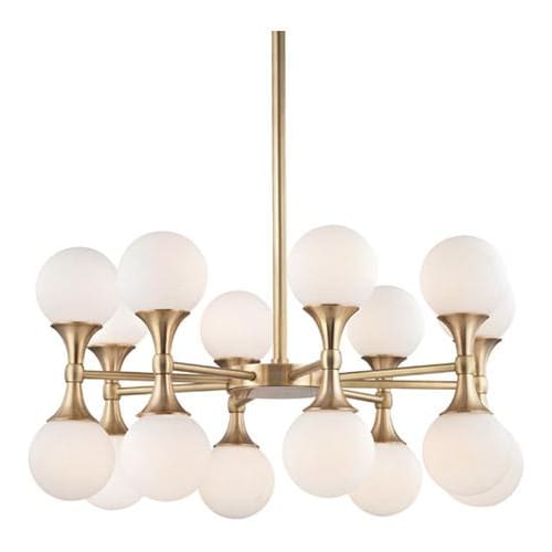 Local Lighting Hudson Valley 3316-AGB 16 Light Chandelier, AGB CHANDELIER