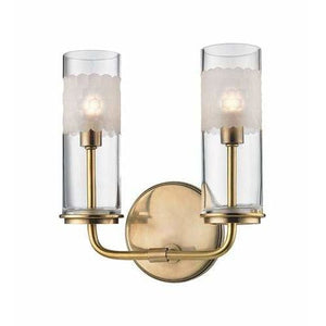 Local Lighting Hudson Valley 3902-AGB 2 Light Wall Sconce, AGB WALL SCONCE