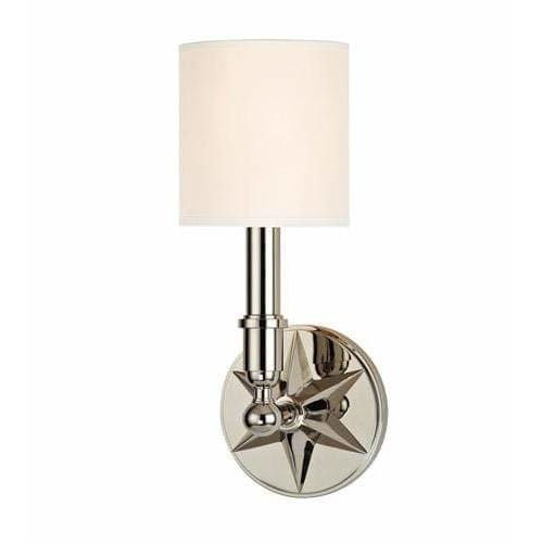 Local Lighting Hudson Valley 4081-Pn-Ws 1 Light Wall Sconce W/White Shade, PN WALL SCONCE
