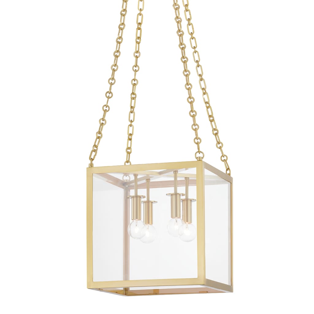 Hudson Valley-4113-Agb 4 Light Small Pendant Aged Brass - 