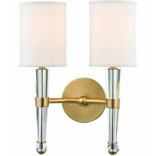 Local Lighting Hudson Valley 4120-AGB 2 Light Wall Sconce, AGB WALL SCONCE