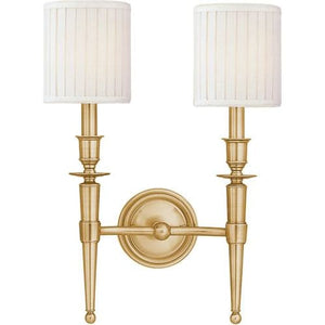 Local Lighting Hudson Valley 4902-AGB 2 Light Wall Sconce, AGB WALL SCONCE
