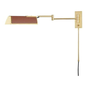 Local Lighting Hudson Valley 5331-AGB 1 Light Swing Arm Wall Sconce W/ Saddle Leather, AGB Wall Sconce