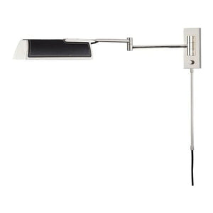 Local Lighting Hudson Valley 5331-Bn 1 Light Swing Arm Wall Sconce W/ Black Leather, WBN Wall Sconce