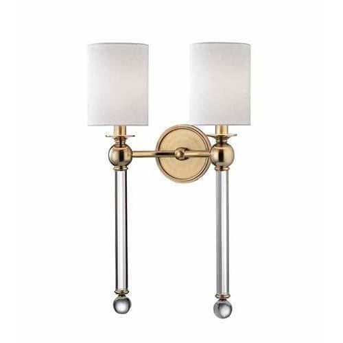 Local Lighting Hudson Valley 6032-AGB 2 Light Wall Sconce, AGB WALL SCONCE