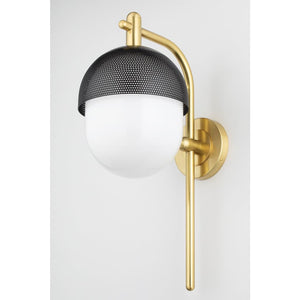 Hudson Valley-6100-Agb/Bk 1 Light Wall Sconce Aged 