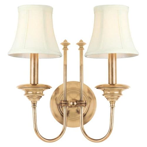 Local Lighting Hudson Valley 8712-AGB 2 Light Wall Sconce, AGB WALL SCONCE