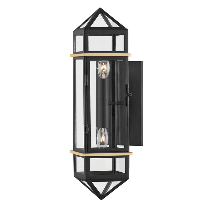 Hudson Valley-9002-Agb/Bk 2 Light Wall Sconce Aged 