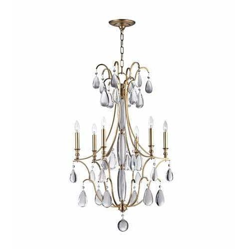 Local Lighting Hudson Valley 9324-AGB 6 Light Chandelier, AGB CHANDELIER