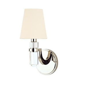 Local Lighting Hudson Valley 981-Pn-Ws 1 Light Wall Sconce W/White Shade, PN WALL SCONCE