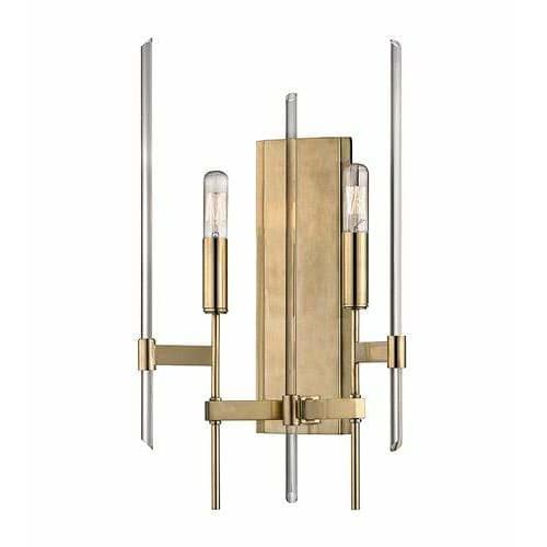 Local Lighting Hudson Valley 9902-AGB 2 Light Wall Sconce, AGB WALL SCONCE