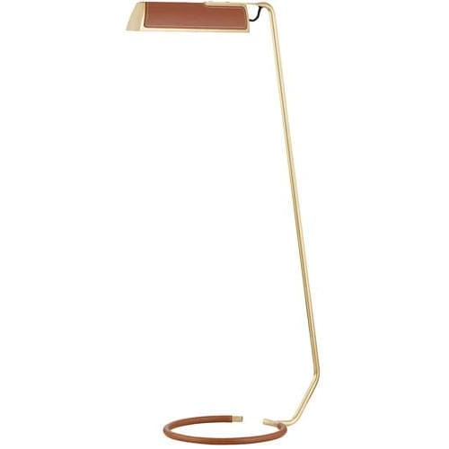 Local Lighting Hudson Valley L1297-AGB 1 Light Floor Lamp W/ Saddle Leather, AGB Floor Lamp