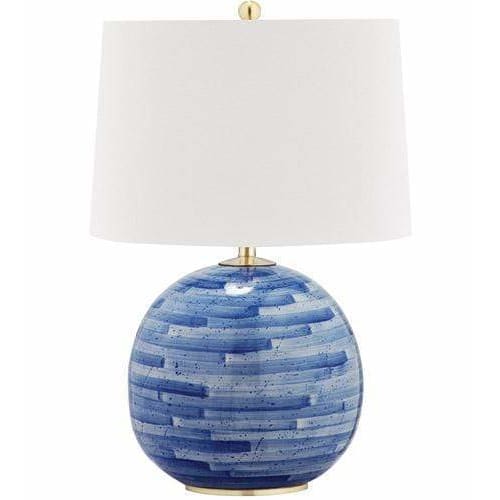 Local Lighting Hudson Valley L1380-Agb/Bl 1 Light Table Lamp, AGB/BL Table Lamp