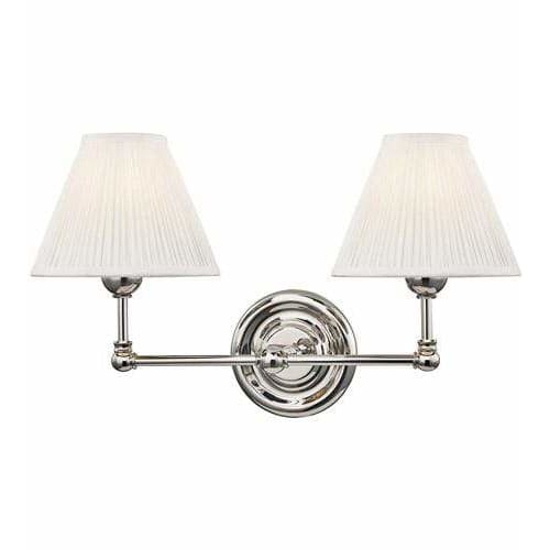 Local Lighting Hudson Valley Mds102-Pn 2 Light Wall Sconce, PN Wall Sconce