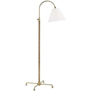 Local Lighting Hudson Valley Mdsl503-AGB 1 Light Floor Lamp W/ Rattan Accent, AGB Floor Lamp