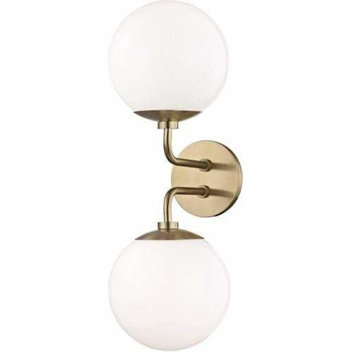 Local Lighting Mitzi H105102-Agb 2 Light Wall Sconce, AGB Wall Sconce