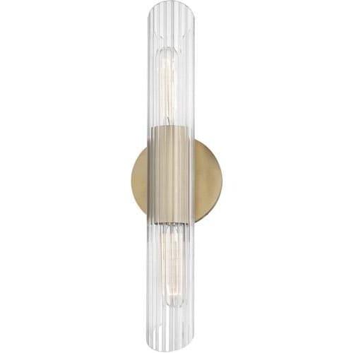 Local Lighting Mitzi H177102S-Agb 2 Light Small Wall Sconce, AGB Wall Sconce