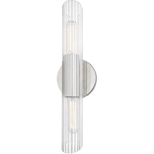 Local Lighting Mitzi H177102S-Pn 2 Light Small Wall Sconce, PN Wall Sconce
