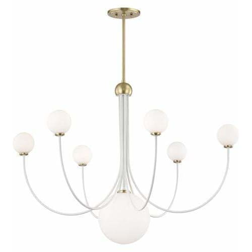 Local Lighting Mitzi H234807-Agb/Wh-7 Light Chandelier, AGB/WH CHANDELIER