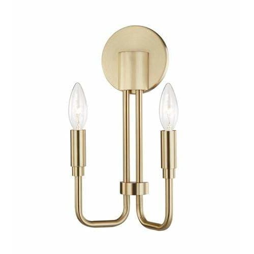 Local Lighting Mitzi H261102-Agb 2 Light Wall Sconce, AGB Wall Sconce