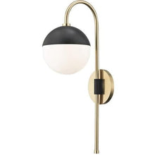 Load image into Gallery viewer, Local Lighting Mitzi Hl249101-Agb/Bk 1 Light Wall Sconce With Plug, AGB/BK WALL SCONCE