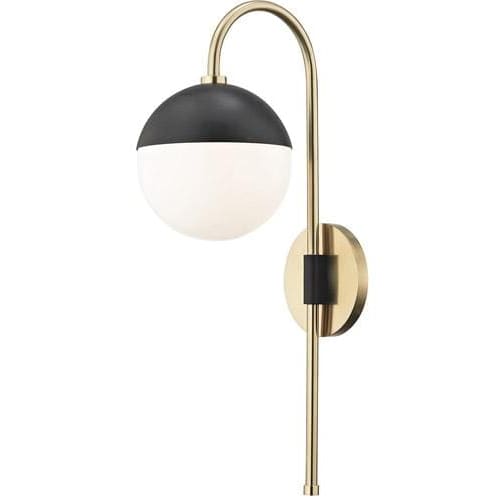 Local Lighting Mitzi Hl249101-Agb/Bk 1 Light Wall Sconce With Plug, AGB/BK WALL SCONCE