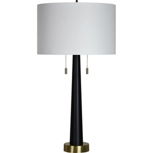 Local Lighting  Notre Dame Design LPT1134 DANA Table Lamp, Black Powder Coated Finish, Antique Brushed Brass Plated