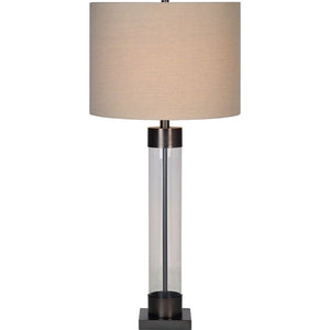 Local Lighting  Notre Dame Design LPT1168 MERRY Table Lamp, Bronze Plated Finish, Clear