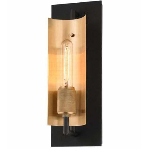 Local Lighting Troy Lighting B6781-Emerson 1Lt Wall Sconce, CARBIDE BLK & BRUSHED BRASS Wall Sconce