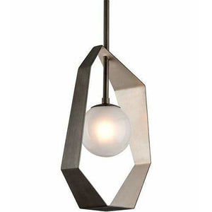 Local Lighting Troy Lighting F5533-Origami 1Lt Pendant Small, GRAPHITE WITH SILVER LEAF Pendant