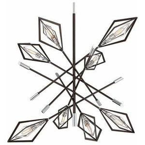 Local Lighting Troy Lighting F6148-Javelin 8Lt Pendant, BRONZE AND POLISHED STAINLESS Chandelier