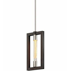 Local Lighting Troy Lighting F6183-Enigma 1Lt Mini Pendant, BRONZE WITH POLISHED STAINLESS Pendant
