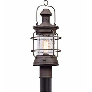 Local Lighting Troy Lighting P5055-Atkins 1Lt Post Lantern Medium, CENTENNIAL RUST Lantern